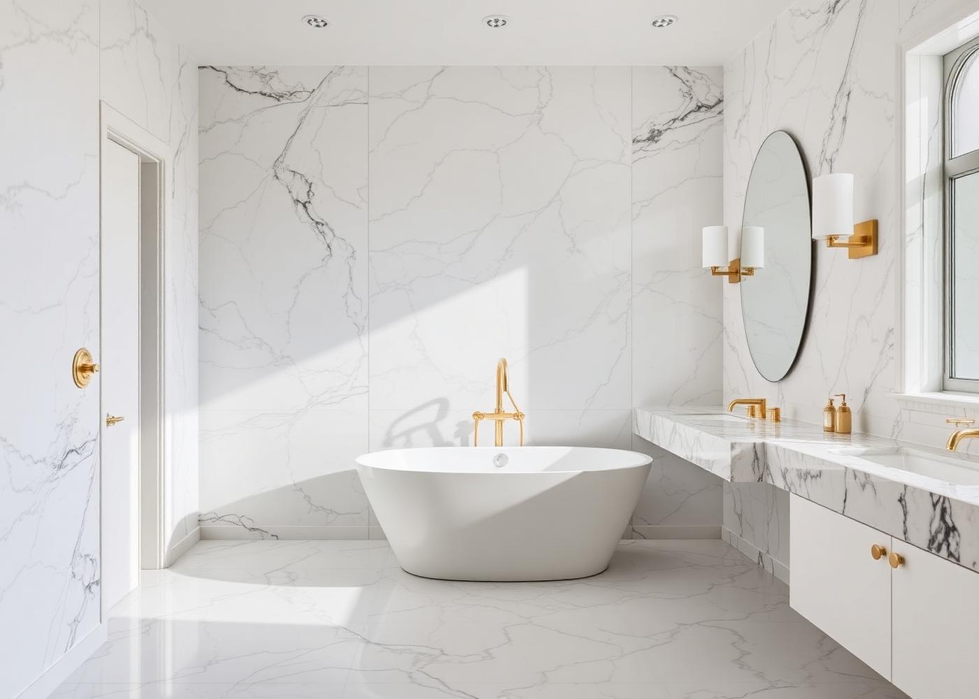 Master bath in marble